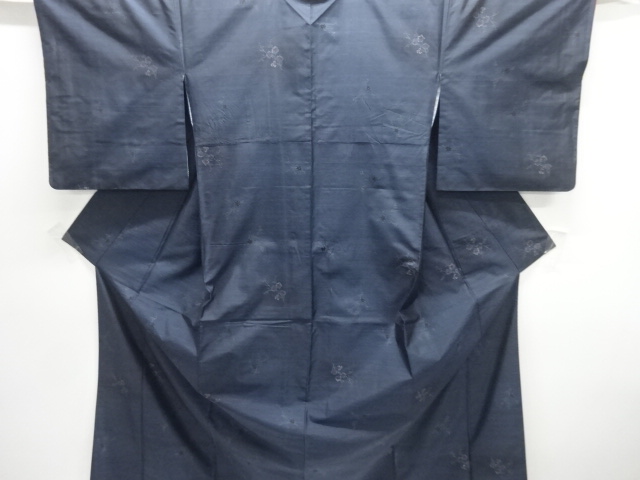 JAPANESE KIMONO / DORO OSHIMA TSUMUGI / ENSEMBLE / WOVEN BRANCH FLOWER